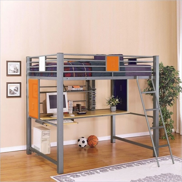 modern teen bedroom furniture metal bunk bed and desk combo