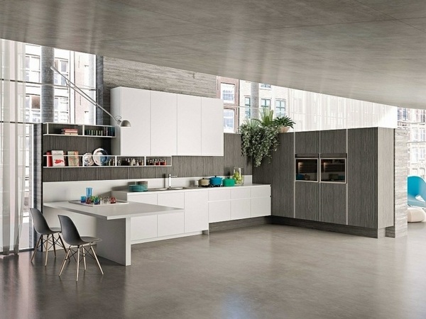 modular corner kitchen ideas white cabinets gloss finish