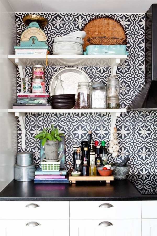 black white colors white cabinets 