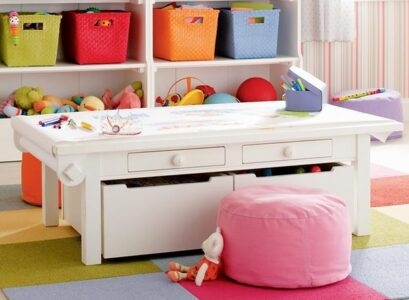 playroom-storage-craft-table-with-drawers-open-shelves