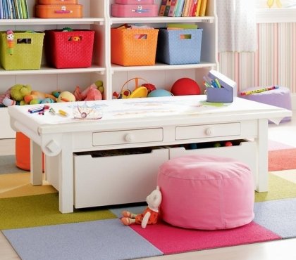 playroom-storage-craft-table-with-drawers-open-shelves