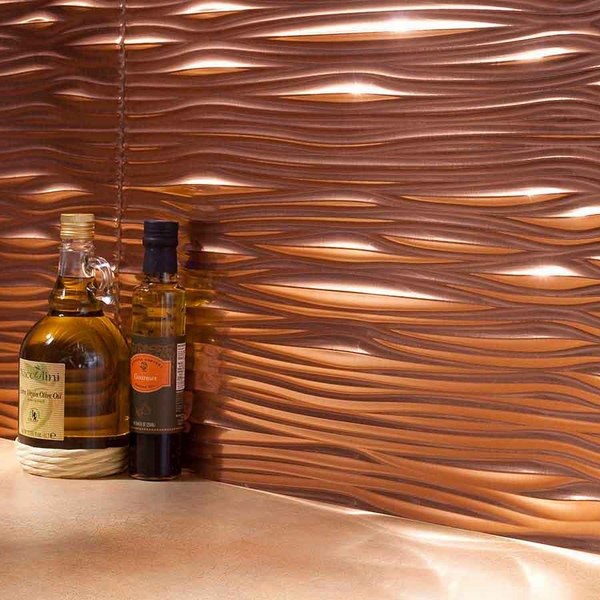 Copper Backsplash For A Distinctive Kitchen With Unique Character   Polished Copper Tile Backsplash Kitchen Backsplash Ideas DIY Backsplash 