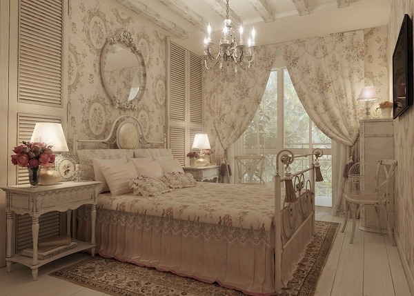 shabby-chic-bedroom-decor-romantic bedroom interior design neutral colors