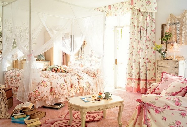 shabby-chic-bedroom-interior-design-poster bed shabby chic bedding set 