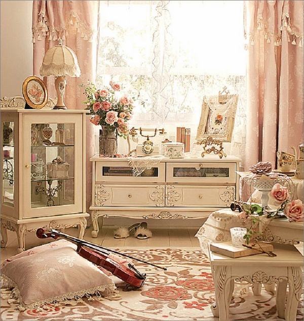 shabby-chic-curtains-vintage-furniture-bedroom-interior-design-antique-white 
