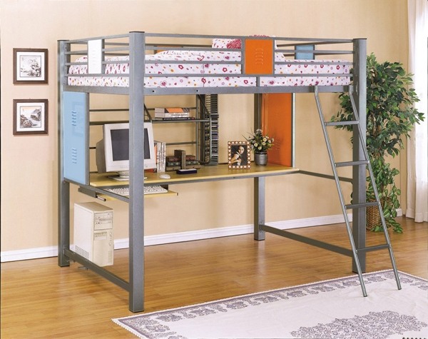 Metal Bunk Bed And Desk Combo, Plans For A Bunk Bed With Desk Underneath