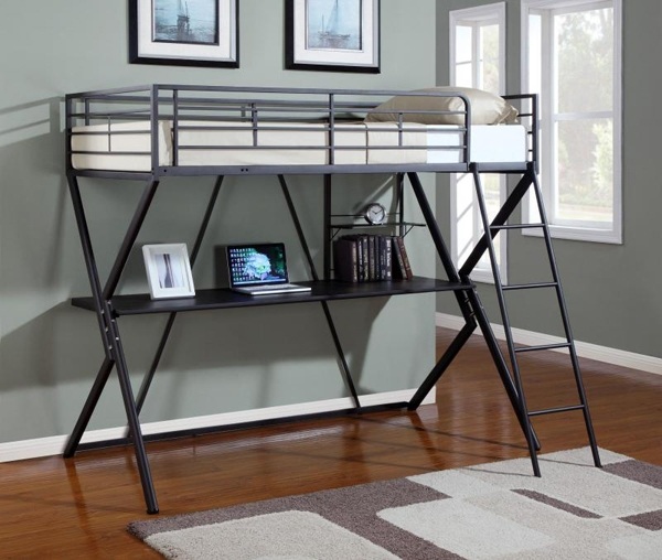 small bedroom furniture compact bunk bed and desk ladder