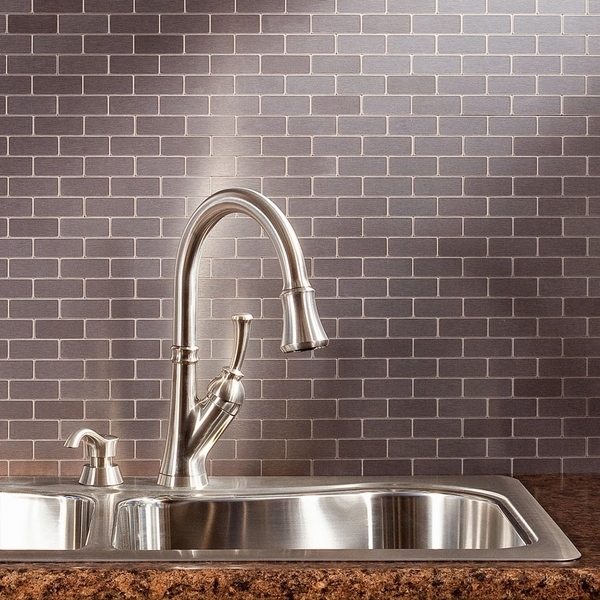 stainless steel peel and stick backsplash kitchen ideas 