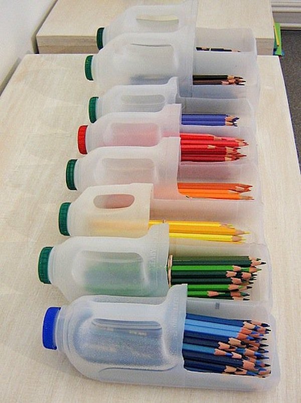 DIY-upcycling-ideas-easy home crafts office organizers pencil containers