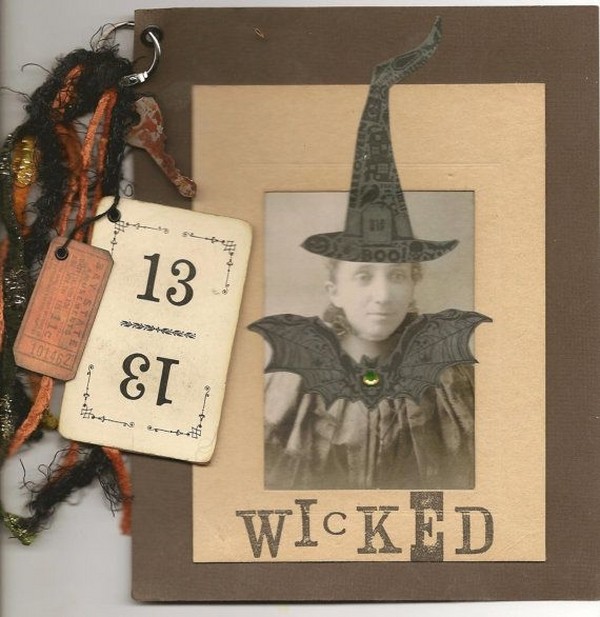 vintage-halloween-decorations-tips ideas picture frame witch photo