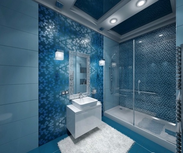 walk-in-shower-ideas-bathroom-design-sliding-glass-doors-blue-mosaic-tiles