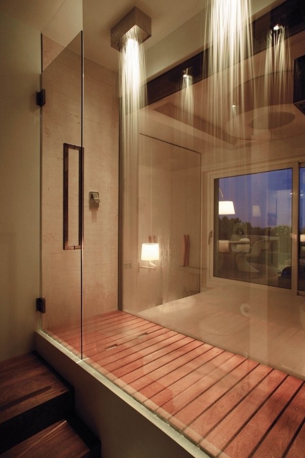 walk-in-shower-ideas-modern design rain shower head