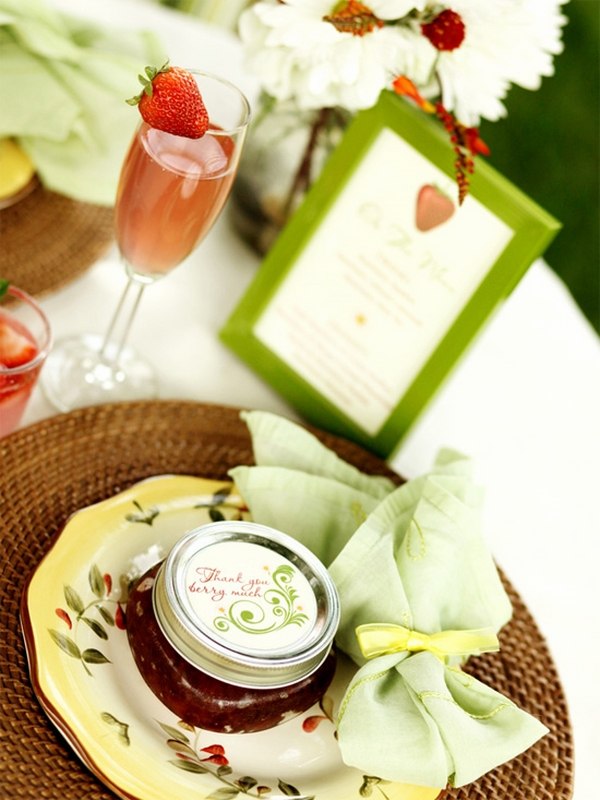 wedding shower ideas decoration food menu drinks favors strawberry jam