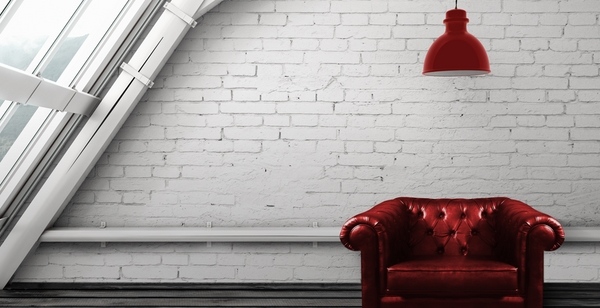 white faux brick wall loft style interior design ideas