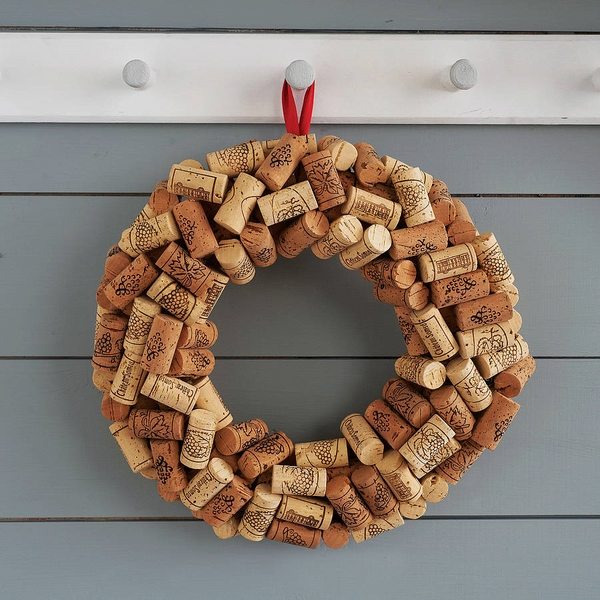 Christmas decoration ideas cork DIY christmas wreaths