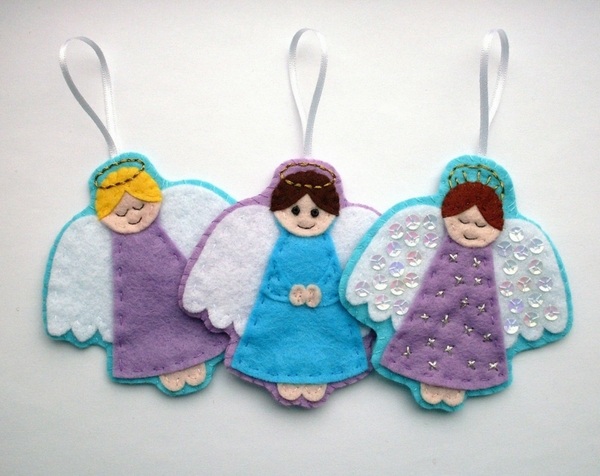 Christmas tree crafts ideas felt ornaments christmas angels