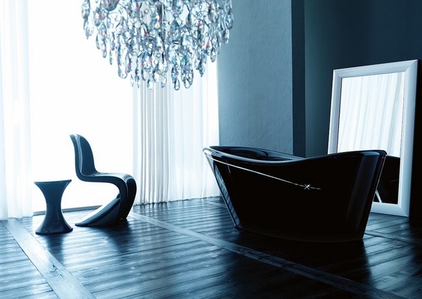 Contemporary freestanding bathtub black modern bathroom furniture
