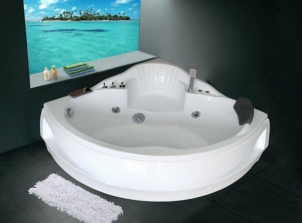 Cool corner whirlpool tub ideas modern minimalist bathroom 
