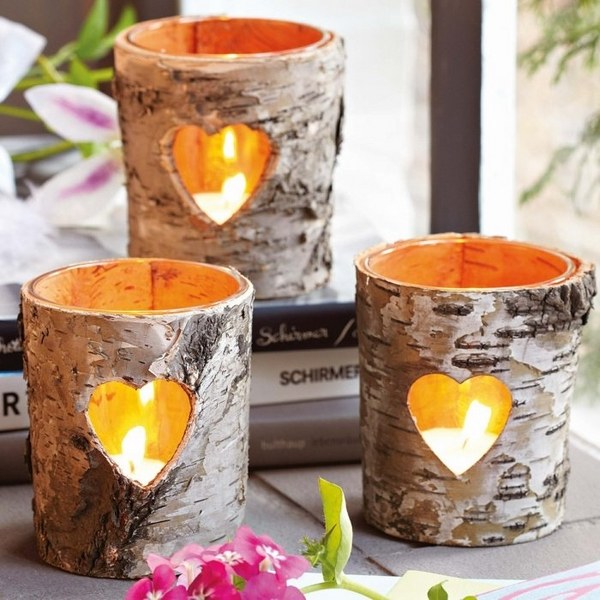 Creative christmas craft ideas natural materials candle holders 