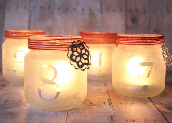 DIY advent candles ideas tea candles glass jars