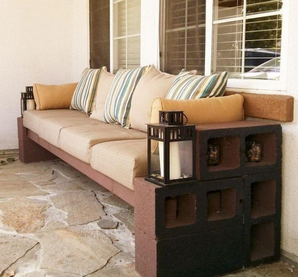 Diy Cinder Block Bench In The Garden Creative Ideas For Your Patio