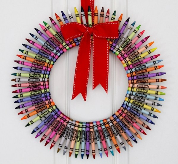 DIY crayon beautiful red ribbon