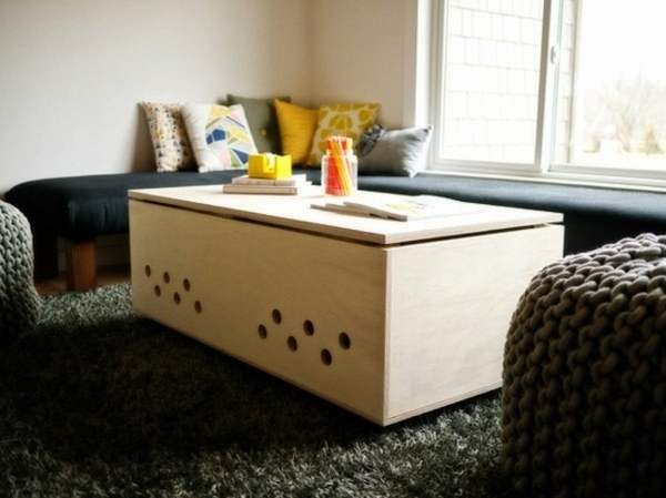 DIY dog bed ideas wooden coffee table