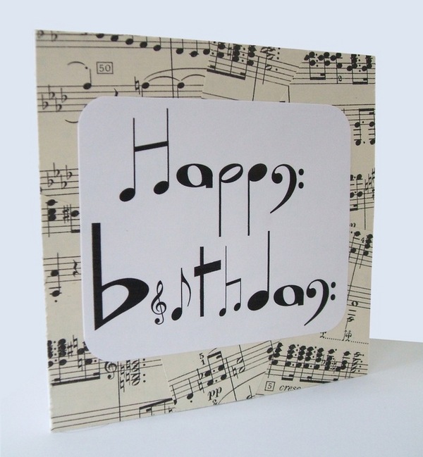 DIY sheet music birthday card paper crafts 