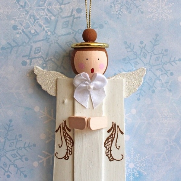 DIY wooden angel wood tree decoration