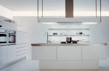 Design-kitchen-white-matt-EFFETI-island-stainless-steel