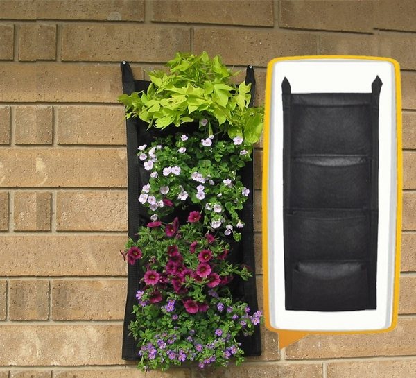 Felt pockets living wall planter ideas wall pocket garden planter