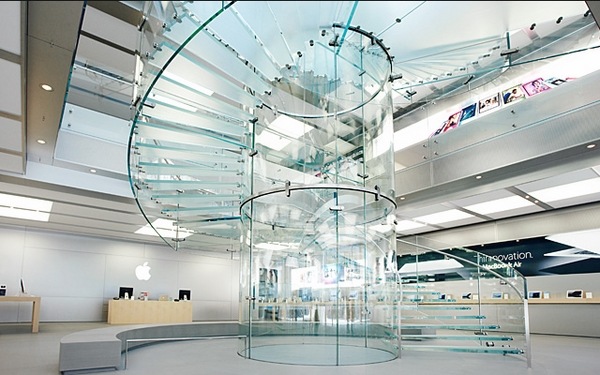 Glass spiral stairs commercial building contemporary staircase design