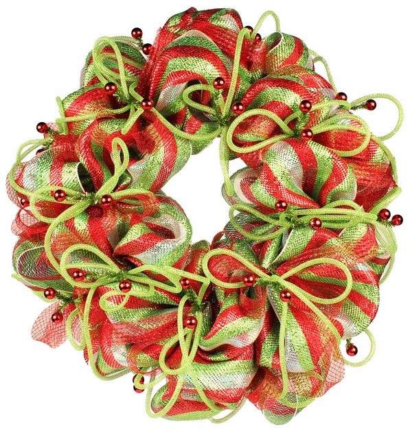 How to make a wreath Christmas tutorial traditional colors