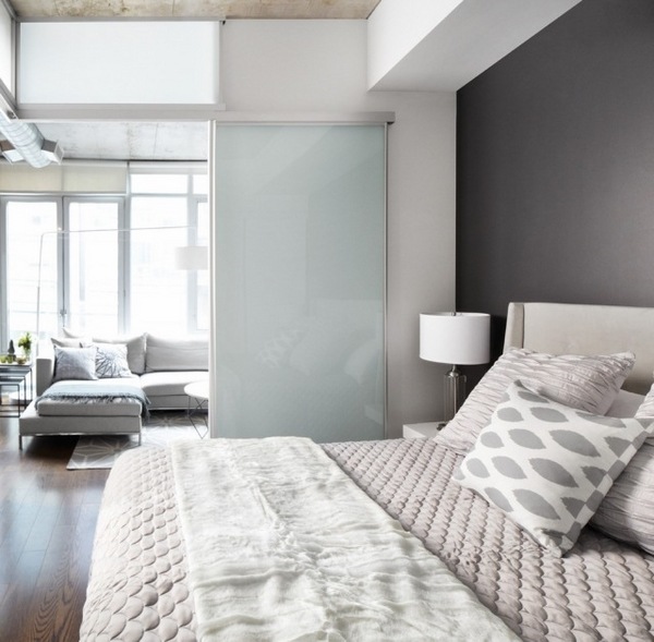 Ideas for sliding divider bedroom design frosted glass door