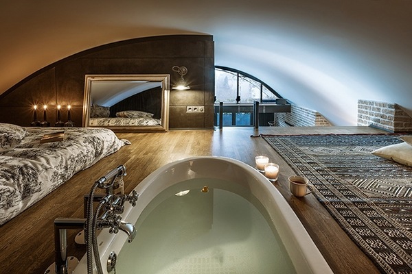 Loft 9b bedroom interior bedroom decor bathtub