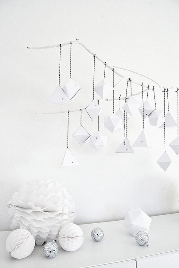 Modern 2015 minimalist christmas decor paper ornaments