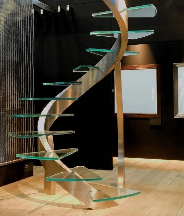 Staircase design ideas trendy spiral staircase with glass treads