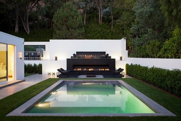 amazing fireplace ideas garden swimming pool