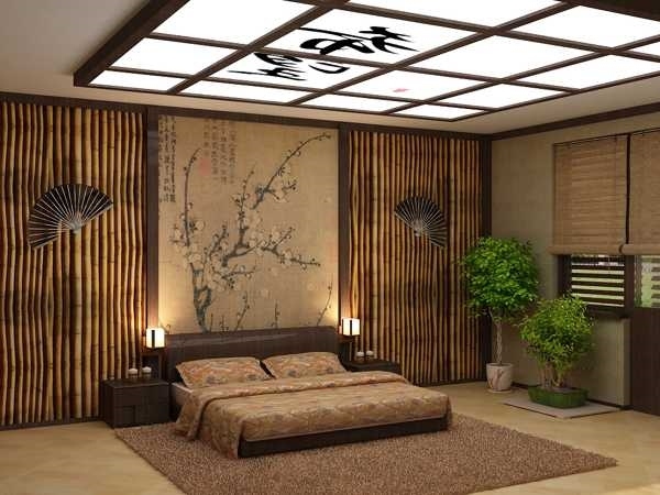 asian bedroom decor modern interior decorating ideas bonsai trees low bed 