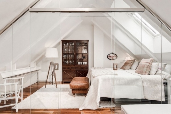 attic room ideas bedroom design white furniture wooden floor vintage cupboard