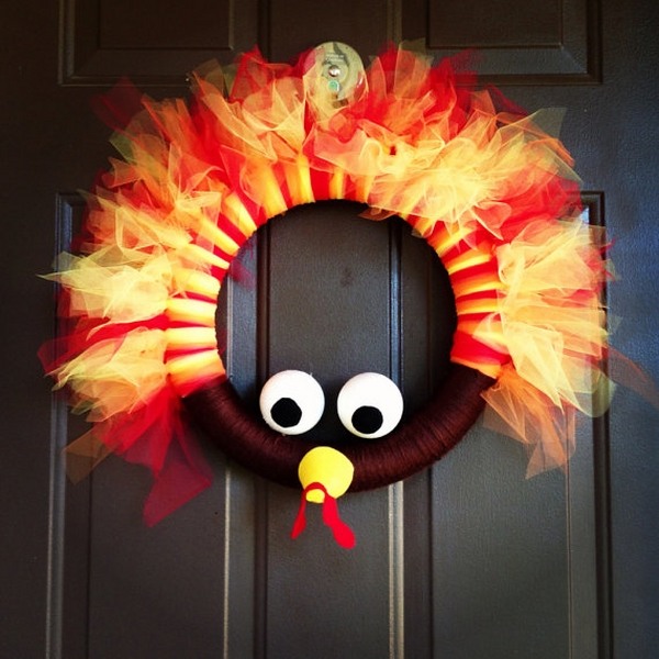 awesome Thanksgiving decoration turkey wreath