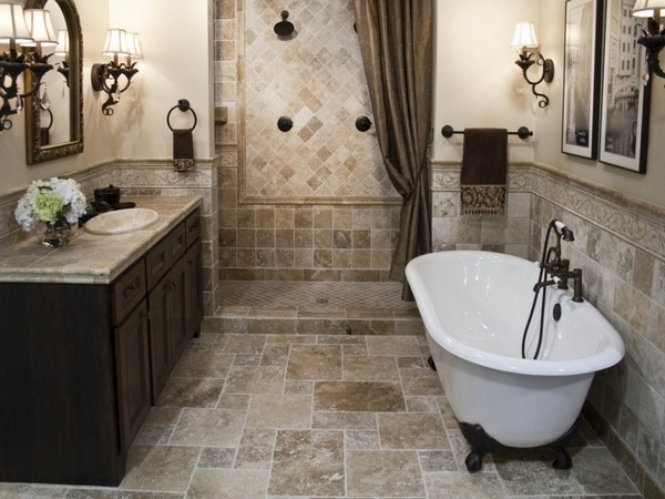 bathroom design ideas clawfoot tub shower wooden vanity