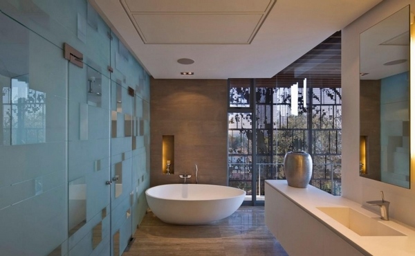 design wood floor freestanding tub modern vanity unit