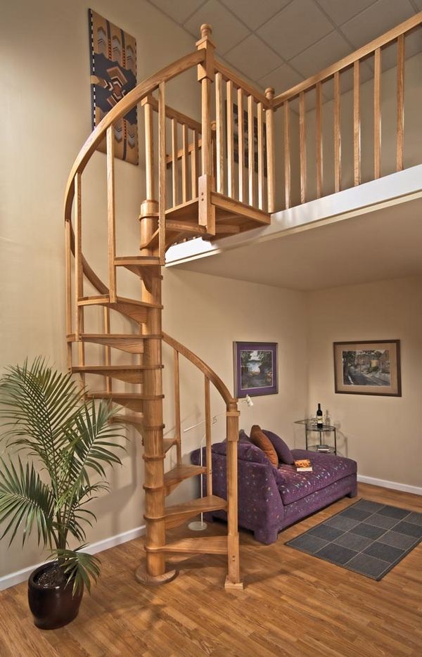 beautiful oak space saving spiral staircase