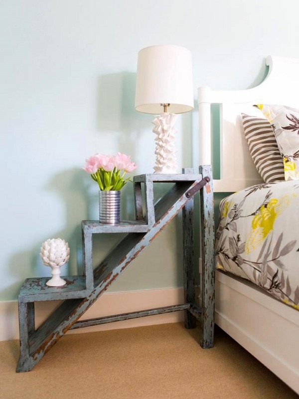 bedroom nighstand DIY bedroom furniture old ladder