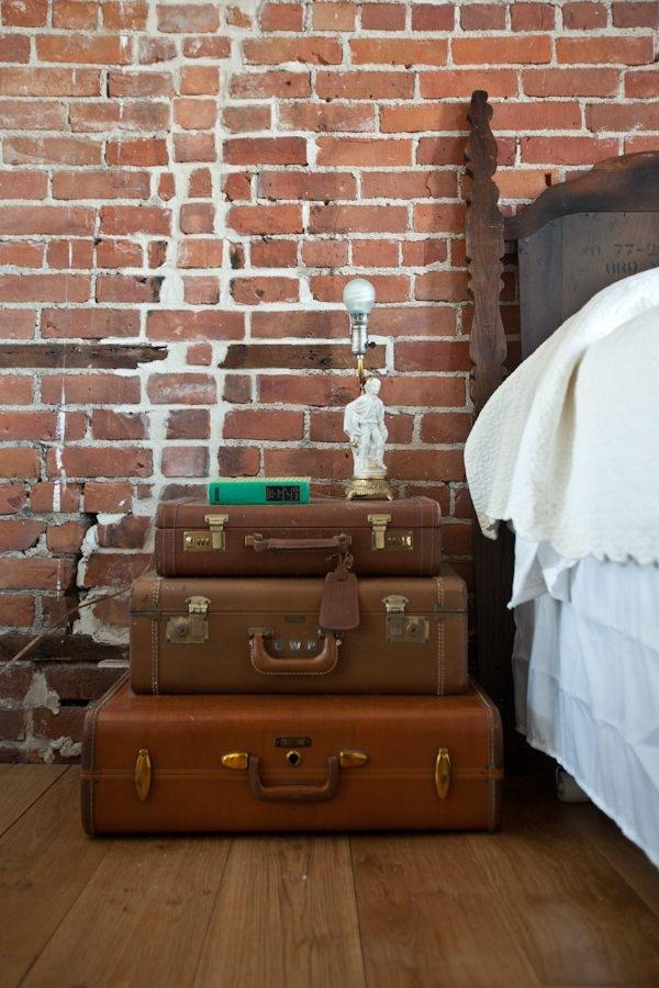bedside tables with unusual design suitcases 