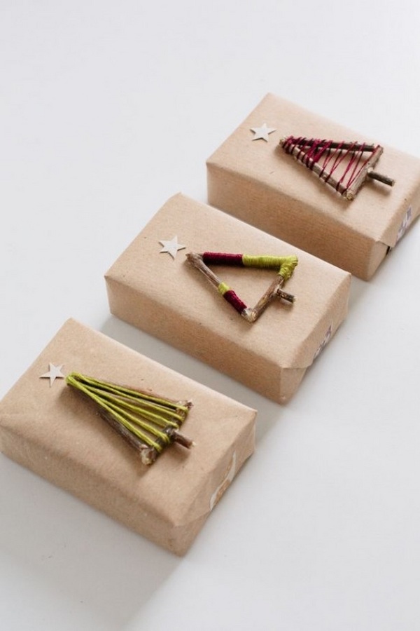  natural materials gift wrapping christmas trees