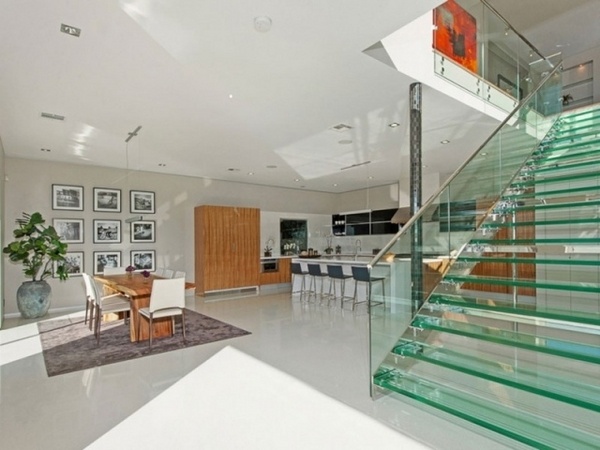 contemporary interior staircase design glass ideas