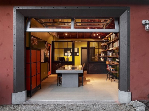 contemporary-home-office-ideas-garage-conversion-open-shelves 