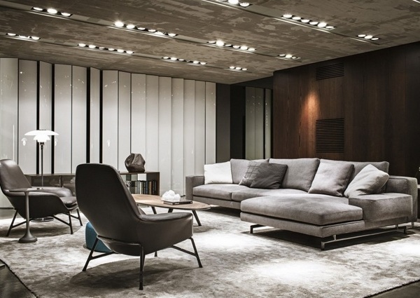  gray interior concrete ceiling modern chair sofa